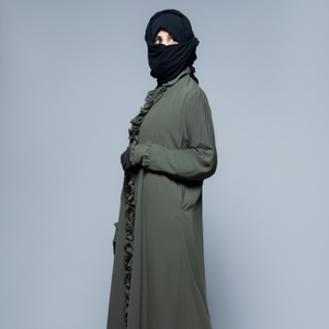 ชุดอาบายาผ้าโพลีเอสเตอร์แบบสุภาพเรียบร้อยสวมใส่ได้ทุกวันแขนระบายแฟชั่นล่าสุดระบายอากาศได้ดี - Product Image 1