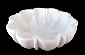 White Marble Floral <b>Bowl</b> - Product Image 4