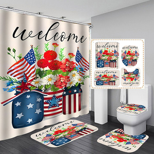 Cortina <span class=keywords><strong>de</strong></span> Ducha Patriótica con Diseño <span class=keywords><strong>de</strong></span> Bandera <span class=keywords><strong>Americana</strong></span> para el 4 <span class=keywords><strong>de</strong></span> Julio, Día <span class=keywords><strong>de</strong></span> la Independencia, Juego <span class=keywords><strong>de</strong></span> Cortinas para Baño con 12 Ganchos - Product Image 1