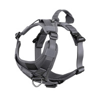 Harnais de chien tactique réglable, respirant, confortable, noir, rembourré, résistant, sans traction, avec logo personnalisé