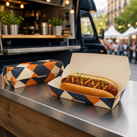 Boîtes à hot-dogs en kraft épaissi en gros, robustes, recyclables, jetables, pour le stockage de collations, prix d'usine