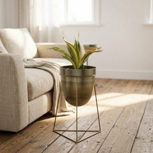 Maceta moderna nórdica mejor valorada con soporte maceta Metal latón plateado jardín macetas para interior hogar dormitorio sala de estar Decoración - Product Image 3