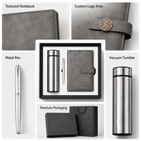 Nuevo Set de Regalo Corporativo con Termo de Acero Inoxidable, Bolígrafo Metálico y Cuaderno, con Logotipo Personalizado para Promociones Empresariales