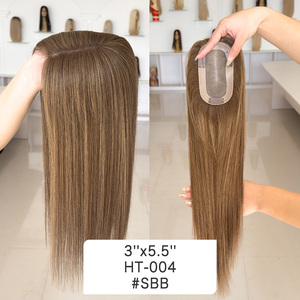 Topper capillaire populaire pour femmes 3x5.5 Mono Topper, extensions de cheveux naturels à clips pour femmes souffrant de cheveux clairsemés ou de calvitie # SBB - Product Image 2