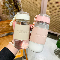Gobelet à eau en verre résistant à la chaleur, portable, pour hommes et femmes, de haute qualité, épaissi, portable, pour le bureau, tasse à thé, tasse d'été