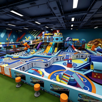 HELLO CAT Nouveau Projet de Terrain de Jeux Intérieur Tout-en-un : Parcours d'Obstacles Ninja, Parc de Trampolines, Toboggan et Piscine à Balles