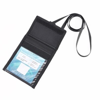 Porte-cartes multifonctionnel en tissu Oxford à suspendre au cou, pochette pliable pour passeport et documents d'identité, idéal pour les voyages et les expositions, personnalisable avec logo