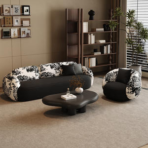 GEDO Sofa model Perancis, bagian Sofa lengkung kain Retro dengan cetakan untuk ruang tamu - Product Image 6