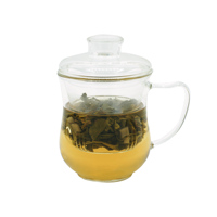 Tasse à thé en verre borosilicate de haute qualité pour le bureau ou la maison, avec couvercle, poignée et infuseur, idéale pour les occasions professionnelles ou de loisirs