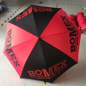 Large Size Double Canopy Straight 190T Golf <b>Umbrella</b> Custom Logo Silk Screen Printed <b>Automatic</b> Opening-Black Red Grey Promotion - Product Image 4