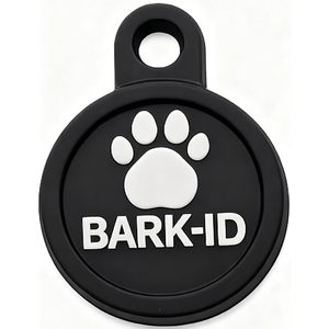 Bark-Id Digital Dog Id Tag Round Black Silicone Waterproof Pet <b>Collar</b> Accessory - Product Image 1