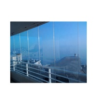 Ventana de Balcón sin Marco CE, Transparente como una Ventana Corredera Plegable Apilable para Balcón, Acristalamiento Panorámico para Balcón, Vista Súper Clara