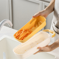 Mandoline manuelle 6-en-1 en PP, hachoir à légumes julienne avec protection de sécurité brevetée, compatible lave-vaisselle, pour oignon et pomme de terre