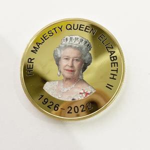 Pièces commémoratives en métal doré de la reine Elizabeth II Relief tridimensionnel avec sport imprimé UV et logo Cadeau d'artisanat en métal - Product Image 6