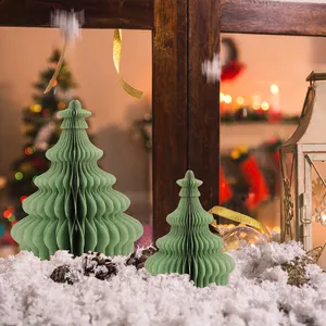 Papel de cartón 3D ecológico, decoración navideña, adornos festivos para tiendas de vacaciones y escaparates