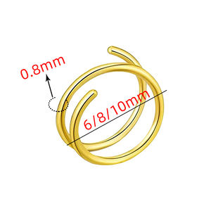 Acero inoxidable al por mayor <span class=keywords><strong>espiral</strong></span> uno y medio doble línea perforada joyería pendientes y anillos de <span class=keywords><strong>la</strong></span> <span class=keywords><strong>nariz</strong></span> - Product Image 5