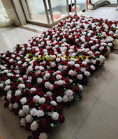 FR003 Vente en gros de chemins de table en fleurs 3D blanches, rouges, violettes et roses pour les arrangements de mariage et la décoration d'événements