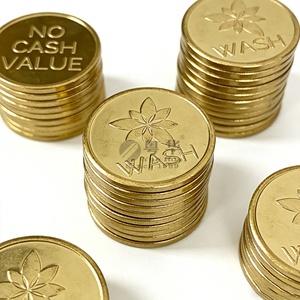 Jetons de lavage de <span class=keywords><strong>voiture</strong></span> en métal avec logo personnalisé, pièces de jeu en laiton, jetons de chariot gaufrés pour machine à laver, vente en gros d'usine - Product Image 1