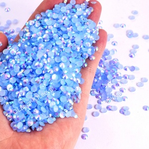 Strass en résine Oleeya en vrac, cristaux SS6-SS30, couleurs bleues, TRN Jelly, fond argenté, dos plat, couleurs AB, pour vêtements - Product Image 4