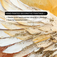 Art mural aigle doré animal luxe moderne, peinture toile peinte main texture feuille d’or, grand déco maison haut de gamme