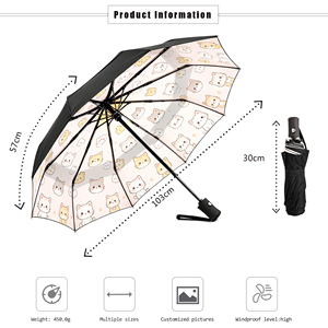 Windproof Black Coating UV Protection Reverse Folding Umbrella For Sun And <b>Light</b> Rain Car Use Umbrella - Product Image 4