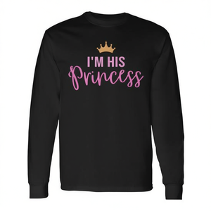 T-shirt a maniche lunghe rosa I'm His Princess - Product Image 2