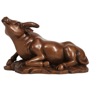 Copper Ox Zodiac Figurine Feng Shui <b>Desk</b> Ornament Home Office Decoration Chinese New Year Gift Single Piece - Product Image 4