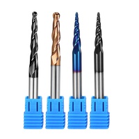 Gran oferta HRC 55 1/8 4mm 6mm 8mm 10mm 2 flautas Punta de bola cónica broca de bola de carburo sólido Molino de extremo Bose para máquina enrutadora Cnc