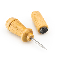 Couteau à glace personnalisé avec logo, manche en bois de caoutchouc, pointe en acier inoxydable durable, outil manuel de barman pour découper la glace, ensemble d'outils pour cocktails