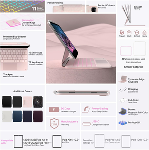 Custodia con Tastiera per Tablet Facile da Usare con Chiusura Magnetica per <span class=keywords><strong>iPad</strong></span>, Tastiera con Trackpad RGB a 7 Colori, <span class=keywords><strong>Accessori</strong></span> Elettronici per <span class=keywords><strong>iPad</strong></span> - Product Image 5