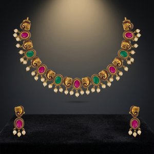 Wedding Vintage Gold Zinc Alloy Animal Shape Short <b>Necklace</b> 188718 - Product Image 2