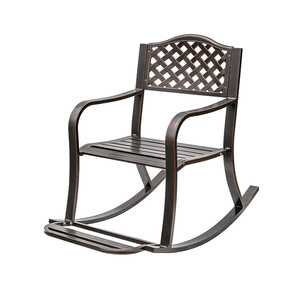 Silla Mecedora de Aleación de Aluminio para Jardín, Estilo Tradicional, Diseño Duradero con Patas Tipo Sable - Product Image 1
