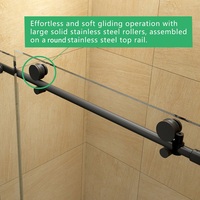 Entrepôt en stock aux États-Unis Cabine de douche sans cadre en acier inoxydable Salle de bain Noir mat Porte de douche coulissante