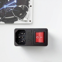 Module d'entrée d'alimentation certifié CUL TUV & CCC EN60320 C14 + porte-fusibles + interrupteur 10A 250V AC pour l'électronique aérospatiale et médicale