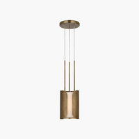 Suspension LED moderne YH en albâtre, cylindre en laiton antique, abat-jour en pierre naturelle, luminaire suspendu LED pour îlot de cuisine et chambre à coucher