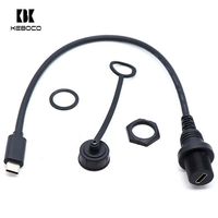 Cable USB Tipo C 2.0 Macho a Hembra de 30 cm, Impermeable, con Cubierta de PVC y Blindaje Trenzado para Escáner de Código de Barras