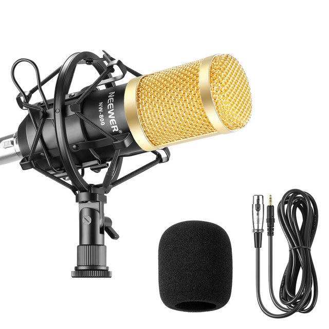 Neewer Nw-800 Professional Studio Microphone Set: Mic+mic Shock Mount+anti-wind + Power Cable For Recording Ktv Karaoke