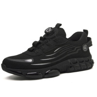 Chaussures de sécurité à boucle automatique, chaussures anti-perforation avec embout en acier, chaussures de protection anti-écrasement unisexes tendance pour l'usine