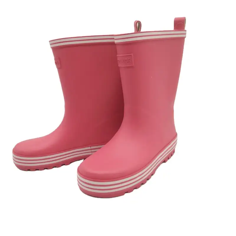 รองเท้าบูทยางสำหรับเด็ก,รองเท้าบูทยางกันฝนสีแดงล้วนแบบลำลองกันน้ำขนาดใหญ่พิเศษสำหรับใส่ในสวนกลางแจ้ง