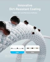 Cable USB C a USB C Anker Zolo, Cable de Carga Rápida Tipo C Trenzado y Resistente a la Suciedad, Conector Delgado, para MacBook (240W)