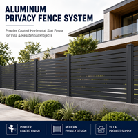 Système de clôture en aluminium pour la protection de la vie privée, clôture à lattes horizontales avec revêtement en poudre pour villas, jardins et projets résidentiels