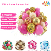 Lot de 50 ballons confettis transparents de 12 pouces avec paillettes, en latex, pour décorations de fêtes et anniversaires