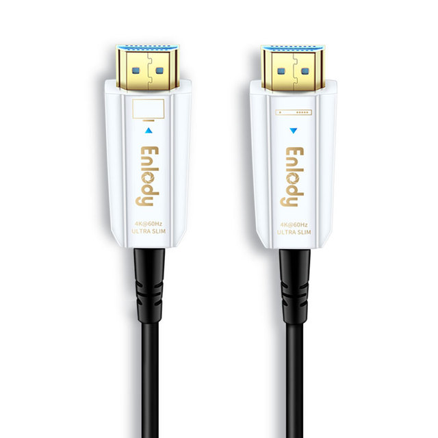 Custom Length 4K 60Hz HDMI 2.0 AOC Cable 18Gbps Active Optical Cable Gold Plated EARC Fiber HDMI Cable for Projector OEM/ODM