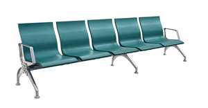 เก้าอี้พักคอยโรงพยาบาล PU 5 ที่นั่ง เก้าอี้สนามบิน เก้าอี้สาธารณะแบบมีคาน - Product Image 2