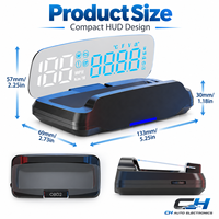 HUD OBD2 large format 18:9, imagerie flottante 3D avec lumière ambiante RVB, 6 alarmes et luminosité automatique à 10 niveaux pour toutes les voitures OBDII