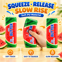 Jouet Squishy en forme de barre de beurre de fruits, en PU souple, à remontée lente, anti-stress, motifs assortis, boîte de présentation en gros