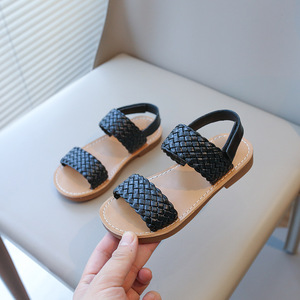 Sandales tricotées pour filles 2026, noires, beiges et marron, pour l'été - Product Image 2
