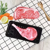 Jouet pour chien en forme de steak de bœuf couineur en tissu Oxford, jouet à mâcher et à grigner avec clochette sonore, jouet anti-ennui d'intérieur pour petits et moyens chiens