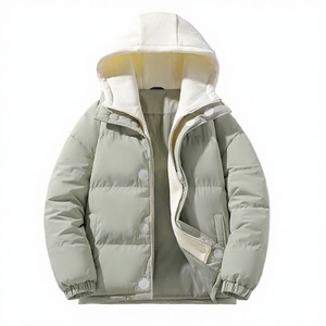 Manteau d'hiver décontracté pour homme en coton rembourré avec capuche et fermeture éclair, coupe-vent d'extérieur, épaisseur standard, chaud et matelassé - Product Image 3