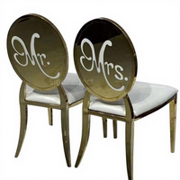 Chaise de Mariage Haut de Gamme pour Mariés, Décoration de Banquet de Mariage Moderne et Luxueuse, Location pour Organisateur, Chaise de Salle à Manger avec Dossier Haut pour Monsieur et Madame